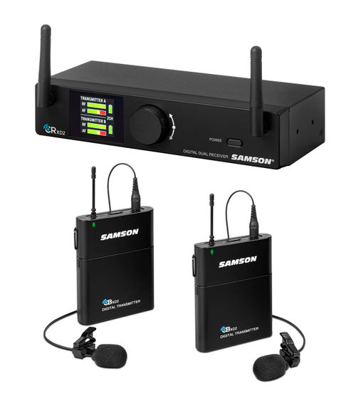 Concert XD2 Receiver and Beltpack Transmitters (angle view)