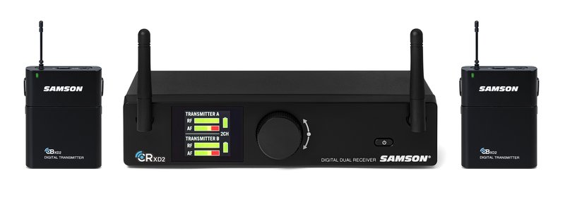 Concert XD2 Receiver and Beltpack Transmitters (straight on)