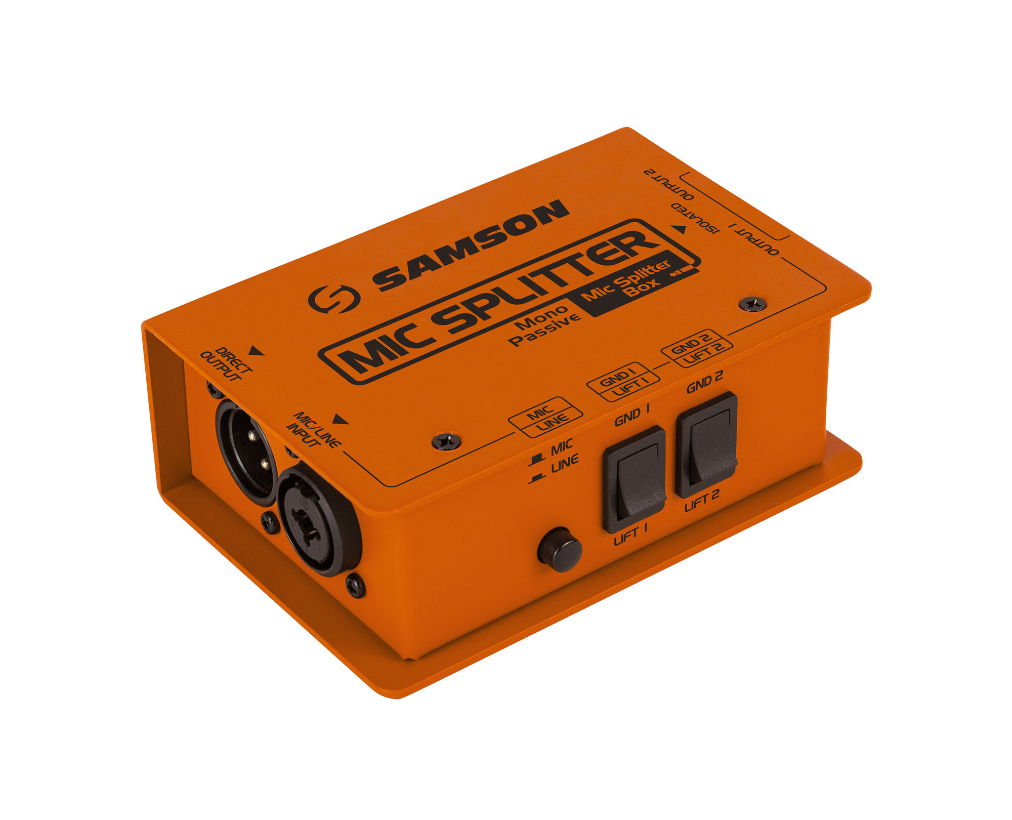 Mic Splitter Top Angle Black Silkscreen